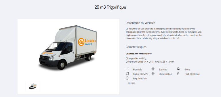 Tarif location remorque frigorifique Leclerc prix