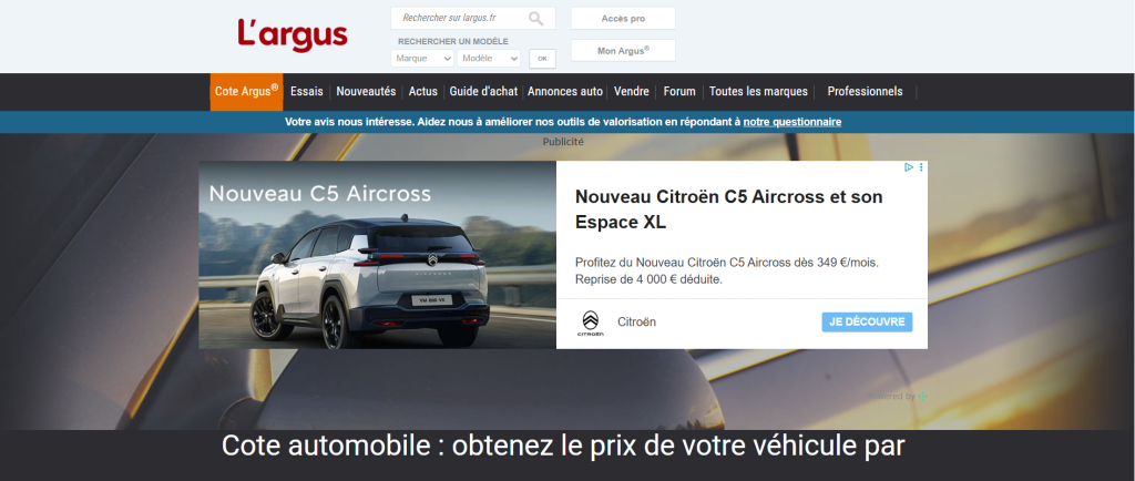 Comment avoir une côte argus gratuite